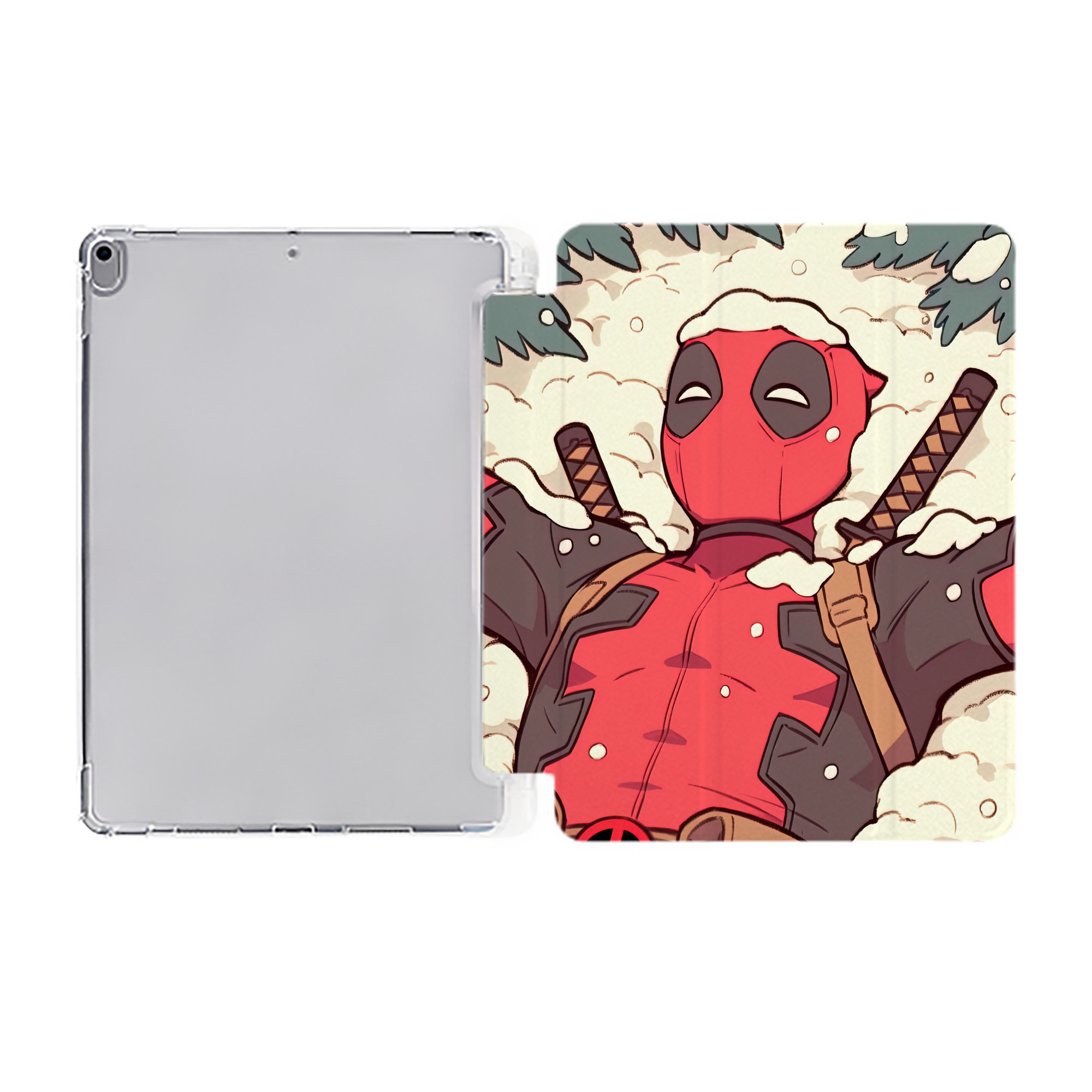 （画像用） Deadpool デッドプール IPad ケース ペン収納付き 三つ折りスタンド PUレザー×シリコン 対応機種9.5/10.5/10.9インチ